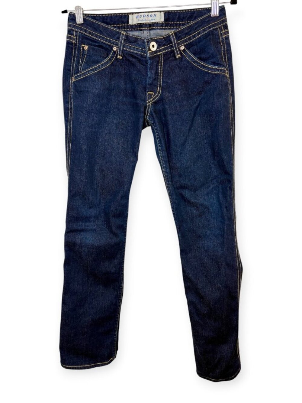 Hudson Dark Wash Ultra Low Rise Bootcut Flap Pocket Jeans Size 27